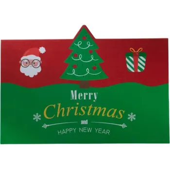 Vánoce Vánoční a novoroční 3D přání z papíru Skládací přáníčko s motivy stromku sněhuláka hvězd a dárků Dekorativní sváteční blahopřání