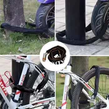 Zámek na kolo Ocelový řetězový zámek na kolo a motorku 65 cm, 2 klíče