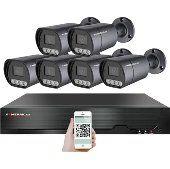 Mikrofon PoE IP 6 kamerový set XM-610B 4MPx, mikrofon, CZ menu