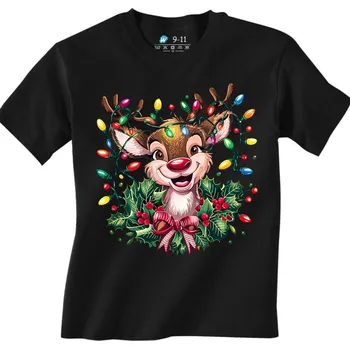 Chlapecké tričko Dětské tričko Zamotaný Sob ve Světýlkách (Velikost: 7-8, Barva: Černá)