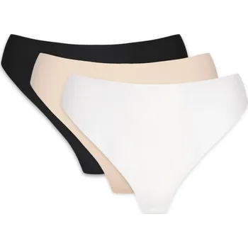 Kalhotky Dámské kalhotky GORTEKS Blanca seamless thong with lace back triple pack MULTICOLOUR 40