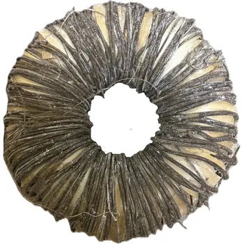 Věnec proutěný - šedý, 39 cm