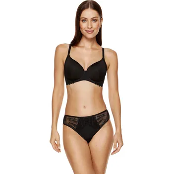 Dámské spodní prádlo Dámská podprsenka GORTEKS Eclipse smooth padded bra with lace BLACK 75g