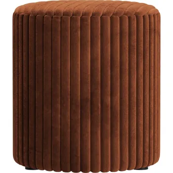 Taburet Micadoni Terakotově oranžový manšestrový taburet Dia 40 cm