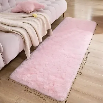 Koberec Plyšový koberec shaggy – měkký huňatý běhoun do obýváku a ložnice 120 × 80 cm