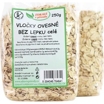 IPJ NATUR s.r.o. Vločky ovesné BEZ LEPKU celé 250g ČR ZP 5967