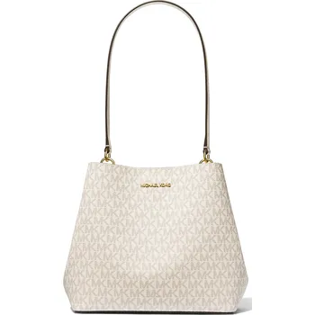 Kabelka Michael Kors Pratt Medium Signature Logo Shoulder Light Cream Multi