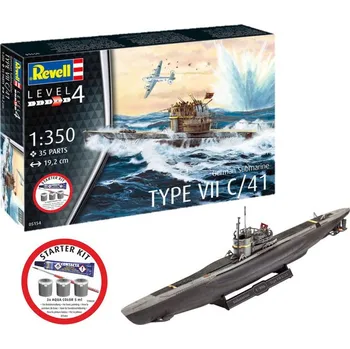 Plastikový model REVELL Starter Kit ponorka 75154 - German Submarine Type (1:350)