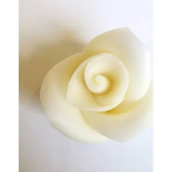 Jedlá dekorace na dort CZ distribuce Cukrová růže střední bílá (25 ks) ▹