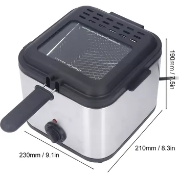 fritéza Tradiční elektrická fritéza 2,5 l, 1000 W s okénkem a termostatem