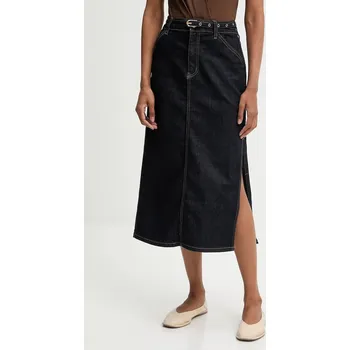 Dámská sukně Džínová sukně Answear.LAB tmavomodrá barva, midi, pouzdrová L21408.hak 59X, vel. L