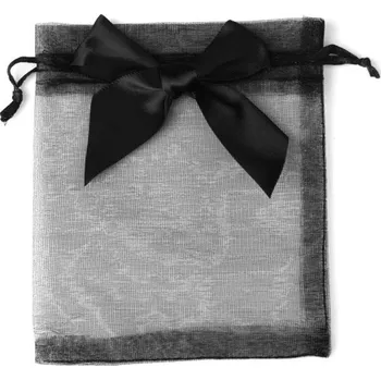 Dárková taška 10 ks Dárkové taštičky z organzy 9 x 12 cm Sáčky se stahovací šňůrkou a mašlí Vánoční večírek Svatební obal na cukrovinky Šperky Dekorativní balení Dárky černá
