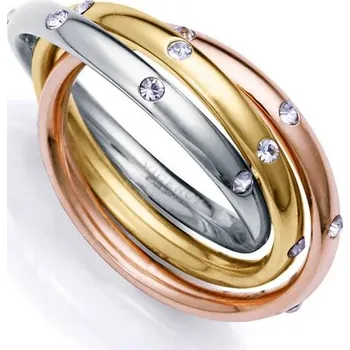 Módní doplněk Viceroy Trojitý ocelový prsten s krystaly Chic 14192A01 59 mm + 2 měsíce na vrácení zboží