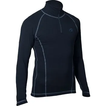 Pánské tričko DURAS DAVID / Pánské zimní triko merino béžové, se stojáčkem a zipem - tmavě modrá XL