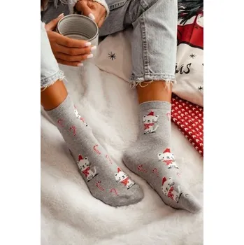 Dámské ponožky Dámské ponožky Milena 1283-037 - koťátka Světle šedá 37-41