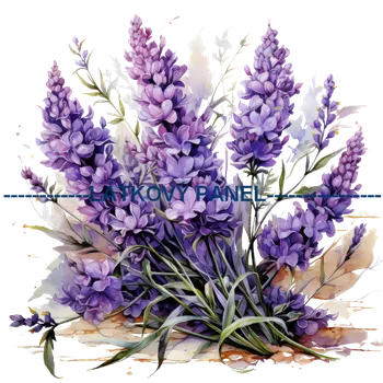 Látkový panel - Levandule - LE-115 Velikost: 20x20cm, Materiál: Teplákovina nepočesaná