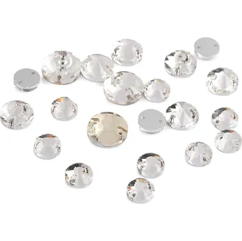 Galanterie Broušené kamínky kulaté našívací mix