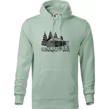 Pánská mikina Chalupář srub - Mikina pánská Cape s kapucí - M ( Sage )