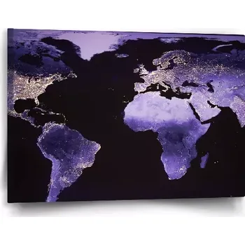 Obraz Sablio Obraz Světelná mapa světa - 60x40 cm