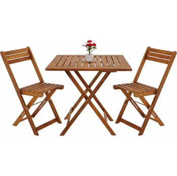 Zahradní nábytek 3dílná skládací zahradní sedací souprava z akáciového dřeva