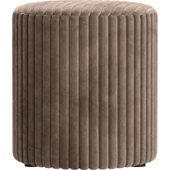 Taburet Micadoni Hnědý manšestrový taburet Dia 40 cm