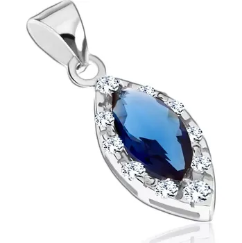 Souprava šperků Set ze stříbra 925, náušnice a přívěsek, modré zirkonové zrnko, čirý lem