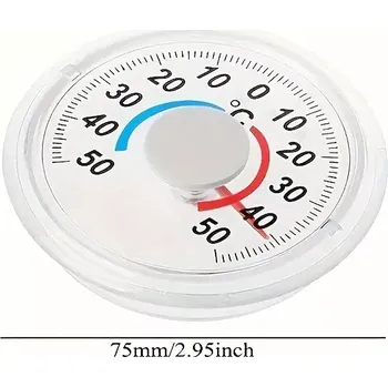 Domácí teploměr Samolepicí analogový teploměr pro okno a interiér −50 až +50 °C