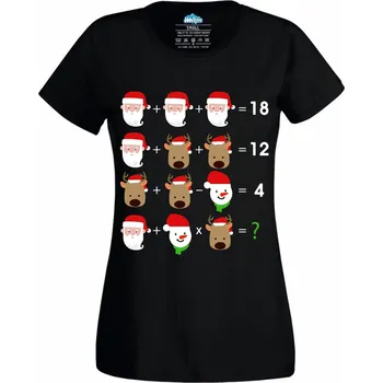 Dámské tričko Dámské tričko Vánoční Rovnice (Velikost: L, Barva: Černá)