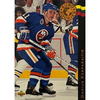 Sběratelská karetní hra insert RC karta DARIUS KASPARAITIS 92-93 UD Euro-Rookies číslo ER7