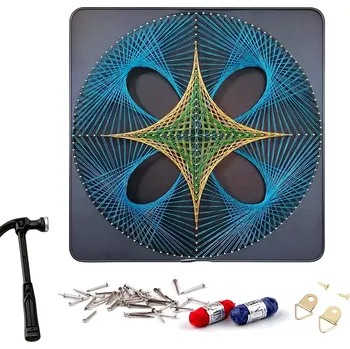 Výtvarná sada Kreativní sada string art – geometrický kruh 40 × 40 cm