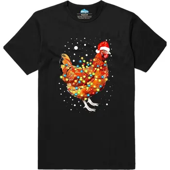 Pánské tričko Pánské tričko Vánoční Slepice plná Světel (Velikost: XL, Barva: Černá)