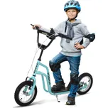 HOMCOM Dětská koloběžka Řídítka nastavitelná koloběžka Pedálová koloběžka Městská koloběžka Dětská koloběžka Kickboard s pneumatikami 12 palců od 5 let Modrá 120 x 58 x 75-80 cm