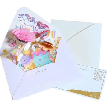 Vánoce Romantické 3D květinové přání s obálkou a pohlednicí Vyskakovací blahopřání Barevné květiny Kreativní dárková karta Narozeniny Vánoce Výročí Svatba