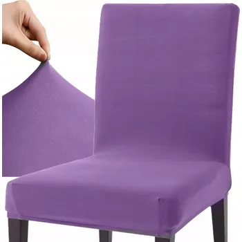 Potah na židli Elastický potah na jídelní židli – fialový, univerzální a měkký