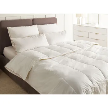 přikrývka Středně hřejivá peřina bílá kachní peří a chmýří 150 x 200 cm 8 TOG luxusní přírodní výplň jaro léto Beliani