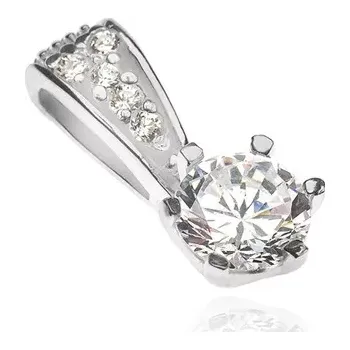 Přívěsek Přívěsek ze stříbra 925 - kulatý zirkon v korunce a zirkonky na očku