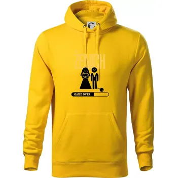 Pánská mikina Drink team ženich - Mikina pánská Cape s kapucí - M ( Žlutá )