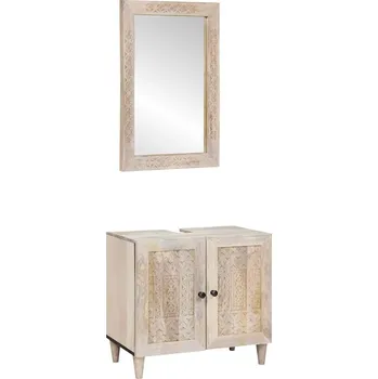 Koupelnový nábytek Sada koupelnového nábytku Nástěnný 2 pcs Bílá 62 x 33 x 58 cm Bílá3310072