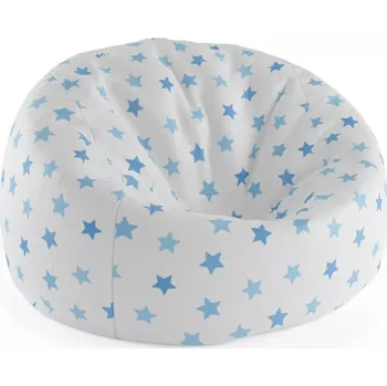 Sedací pytel Sablio Sedací vak Cocoon Modré hvězdy na bílé - 75 x 45 x 35 cm