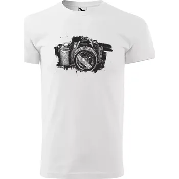 Sablio Tričko s potiskem pro fotografa s fotoaparátem - bílé 5XL