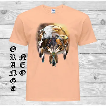 levne-bavlnene-tricko-potisk-orli-amulet-lapac-snu Barva: Orange neo - matně oranžová, velikost: XXL