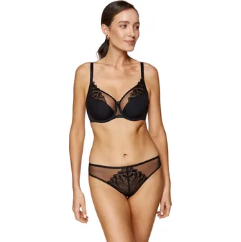 Podprsenka Dámská podprsenka GORTEKS Angel embroidered half padded bra BLACK 70F
