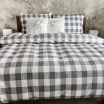 Krepové povlečení Káro šedé Zapínání: zip, Velikost polštáře: 70x90, Velikost přikrývky: 140x240