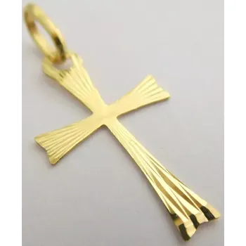Přívěsek Klenoty Budín Gravírovaný zlatý křížek ze žlutého zlata - přívěsek 585/0,42gr H596 (Klenoty Budín Gravírovaný zlatý křížek ze žlutého zlata - přívěsek 585/0,42gr H596)