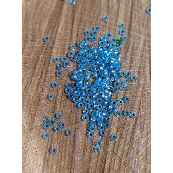 Dětské navlékací korálky Rokajl 12/0 - 2 mm s průtahem 20 g barva modrá