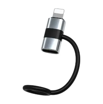 Datový kabel Lightning na USB-C adaptér s pružnou smyčkou 30W PD Převodník pro rychlé nabíjení a přenos dat z iOS na USB-C zařízení