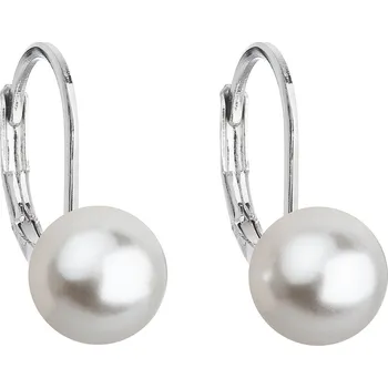 Náušnice Náušnice bižuterie s perlou bílé kulaté 71068.1