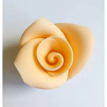 Jedlá dekorace na dort CZ distribuce Cukrová růže střední broskvová (25 ks) ▹