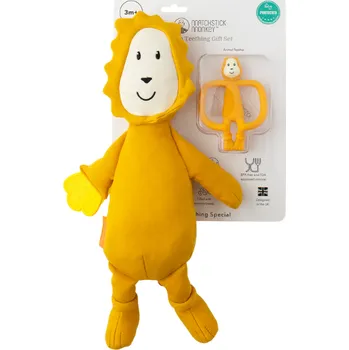 Hračka pro nejmenší Matchstick Monkey Senzorická sada s kousátkem Lion