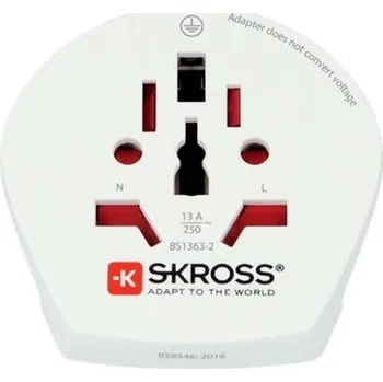 Nedis Skross SKR1500211E - Cestovní Adaptér Svět-na-Evropa Zemněný, bílý SKR1500211E